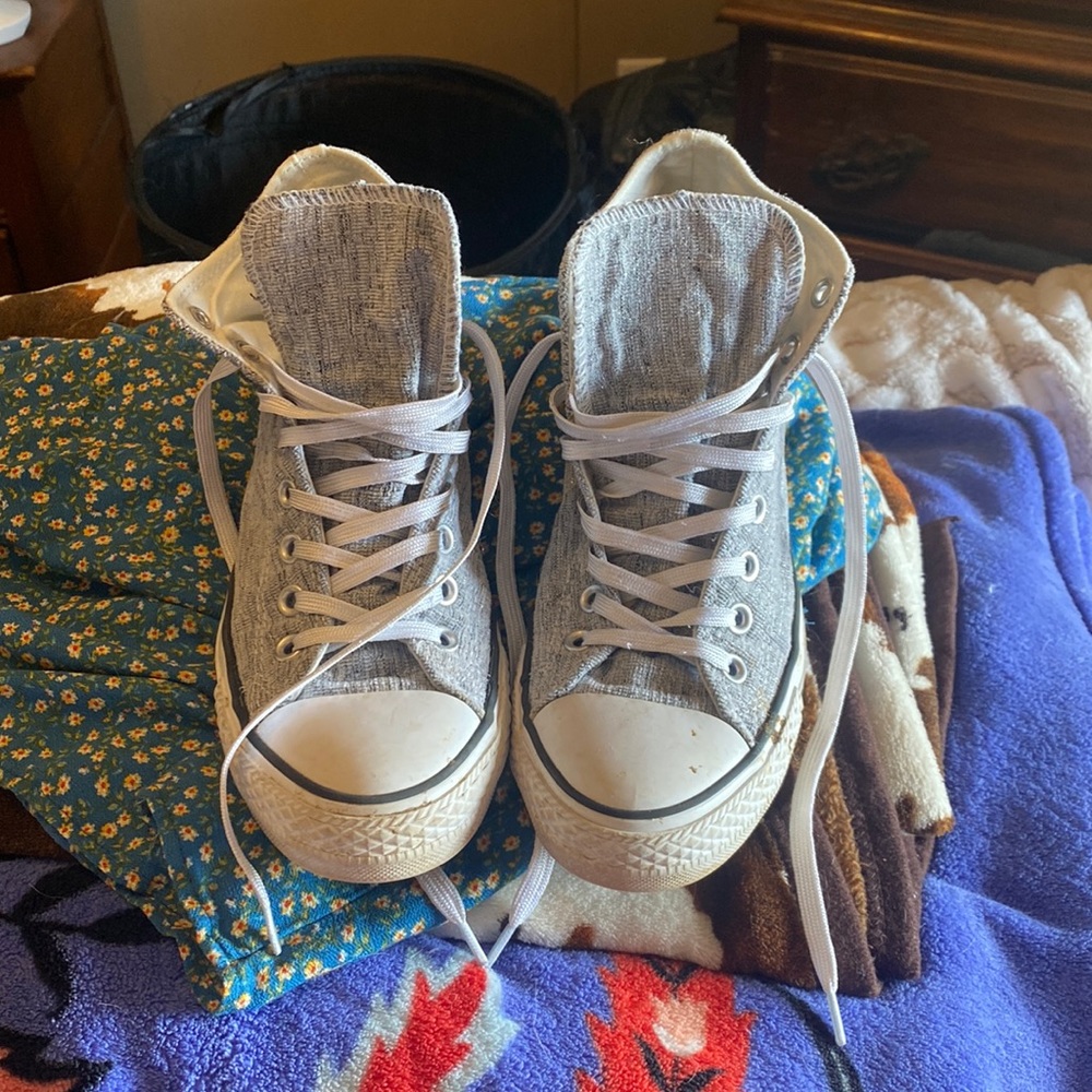Gray sparkly converse